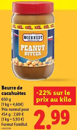 Lidl Beurre de cacahuètes offre