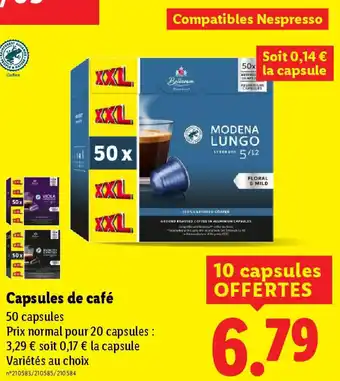 Lidl Capsules de café offre