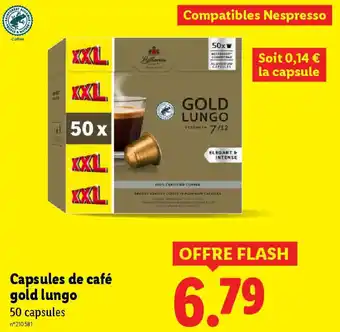 Lidl Capsules de café gold lungo offre