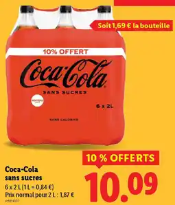 Lidl Coca-Cola sans sucres offre