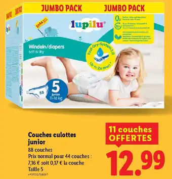 Lidl Couches culottes junior offre