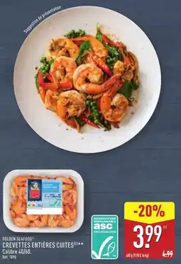 ALDI GOLDEN SEAFOOD® Crevettes entières cuites offre