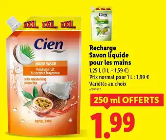 Lidl Recharge Savon liquide pour les mains offre