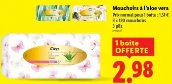 Lidl Mouchoirs à l'aloe vera offre