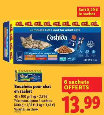 Lidl Bouchées pour chat en sachet offre