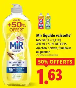 Lidl Mir liquide vaisselle offre