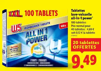 Lidl Tablettes lave-vaisselle all-in-1 power offre