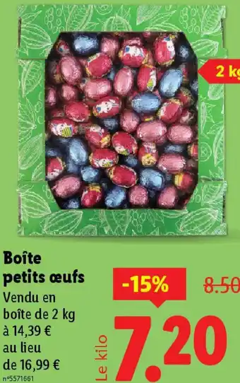 Lidl Boîte petits œufs offre