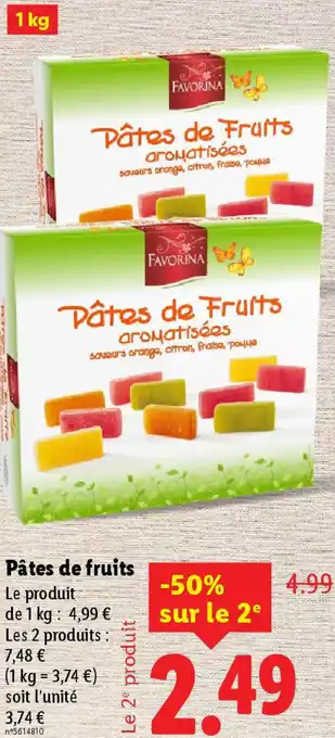 Lidl Pâtes de fruits offre