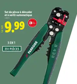 Lidl PARKSIDE Set de pince à dénuder et à sertir automatique offre