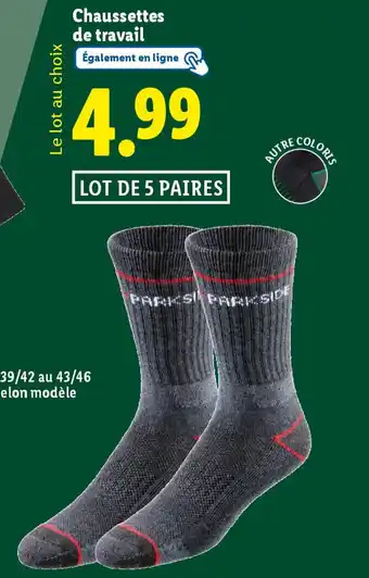 Lidl Chaussettes de travail offre