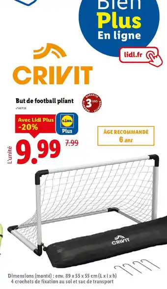 Lidl CRIVIT But de football pliant offre