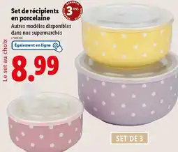 Lidl Set de récipients en porcelaine offre