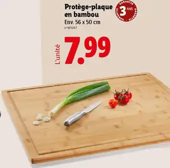 Lidl Protège-plaque en bambou offre