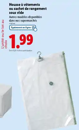 Lidl Housse à vêtements ou sachet de rangement sous vide offre