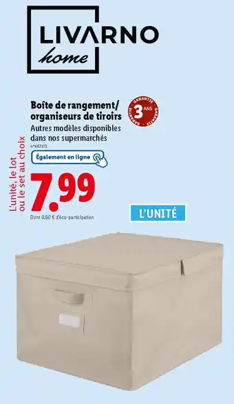 Lidl LIVARNO home Boîte de rangement/ organiseurs de tiroirs offre