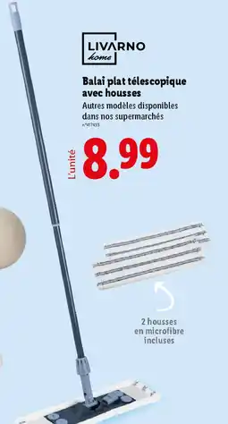 Lidl LIVARNO home Balai plat télescopique avec housses offre