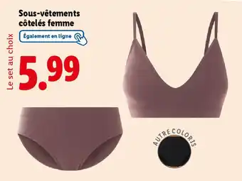 Lidl Sous-vêtements côtelés femme offre