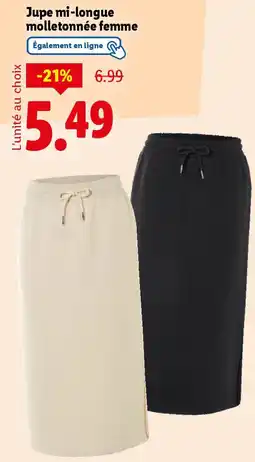 Lidl Jupe mi-longue molletonnée femme offre