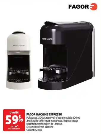 Auchan Supermarché Fagor machine espresso offre