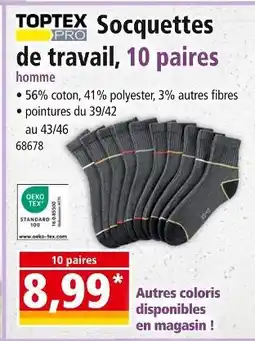 Norma TOPTEX PRO Socquettes de travail, 10 paires homme offre