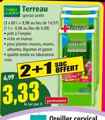 Norma FINEST GARDEN Terreau spécial jardin offre