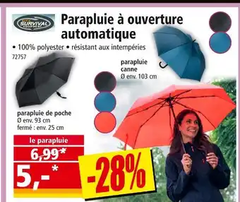 Norma SURVIVAL EQUIPMENT Parapluie à ouverture automatique offre