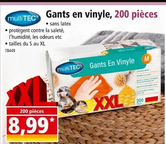 Norma MULTITEC Gants en vinyle, 200 pièces offre