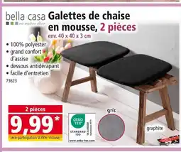 Norma BELLA CASA Galettes de chaise en mousse, 2 pièces offre