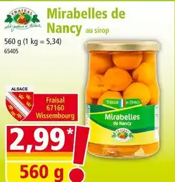 Norma FRAISAL Mirabelles de nancy au sirop offre