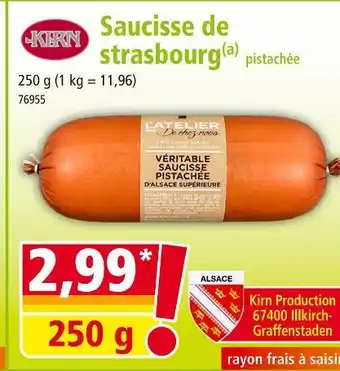 Norma Saucisse de strasbourg pistachée offre