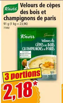 Norma KNORR Velours de cèpes des bois et champignons de paris offre