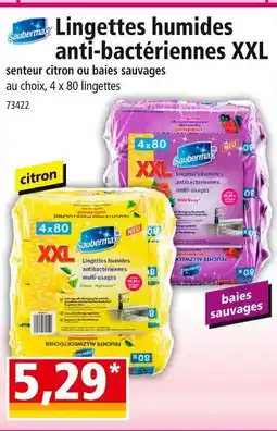 Norma SAUBERMAX Lingettes humides anti-bactériennes xxl offre