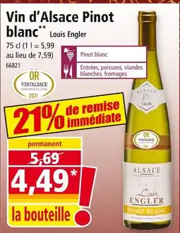 Norma LOUIS ENGLER Vin d'Alsace Pinot blanc offre