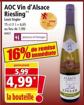 Norma LOUIS ENGLER AOC Vin d'Alsace Riesling offre