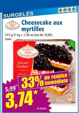 Norma Cheesecake aux myrtilles offre