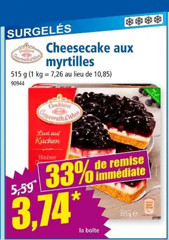 Norma Cheesecake aux myrtilles offre