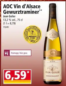 Norma JEAN GEILER Aoc vin d'alsace gewurztraminer offre