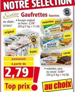 Norma EXCELSIOR Gaufrettes fourrées offre