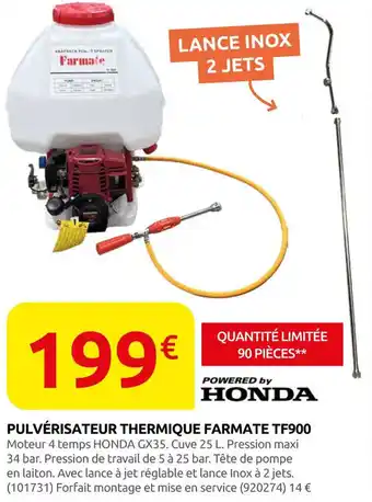 Rural Master Pulvérisateur thermique farmate TF900 offre