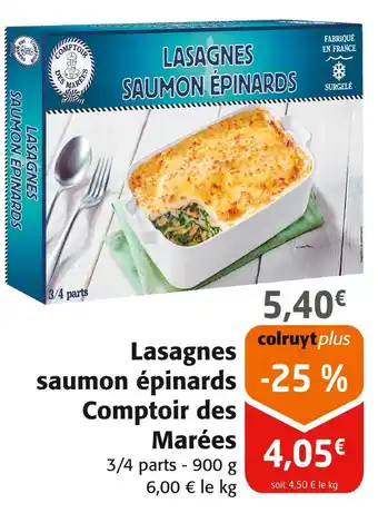 Colruyt COMPTOIR DES MARÉES Lasagnes saumon épinards offre