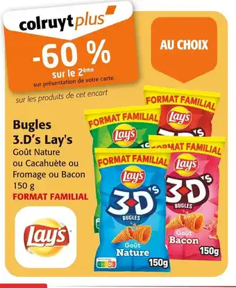 Colruyt LAY'S -60% sur le 2ème sur présentation de votre carte. sur les Bugles 3.D’s Lay's offre