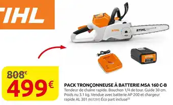 Rural Master Pack tronçonneuse à batterie msa 160 C-B offre