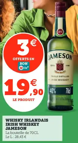 Utile Whisky irlandais irish whiskey jameson offre