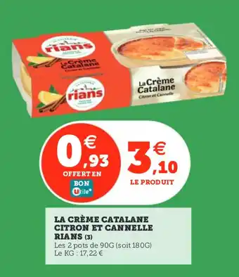 Utile La crème catalane citron et cannelle rians offre