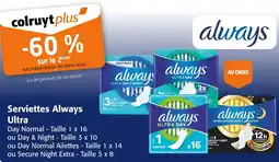 Colruyt Always Ultra Serviettes offre