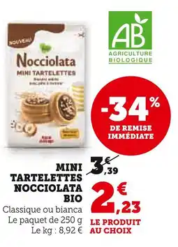 Super U Nocciolata Mini tartelettes bio offre