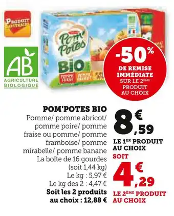 Super U Pom'Potes Pom'potes bio offre