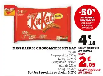 Super U KIT KAT Mini Barres Chocolatées offre