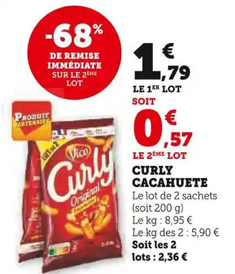 Super U Vico Curly Cacahuète offre